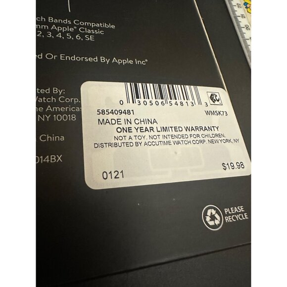 3-Pack Simulated Leather Watch Bands For Apple Watch 42mm/44mm - Picture 6 of 10